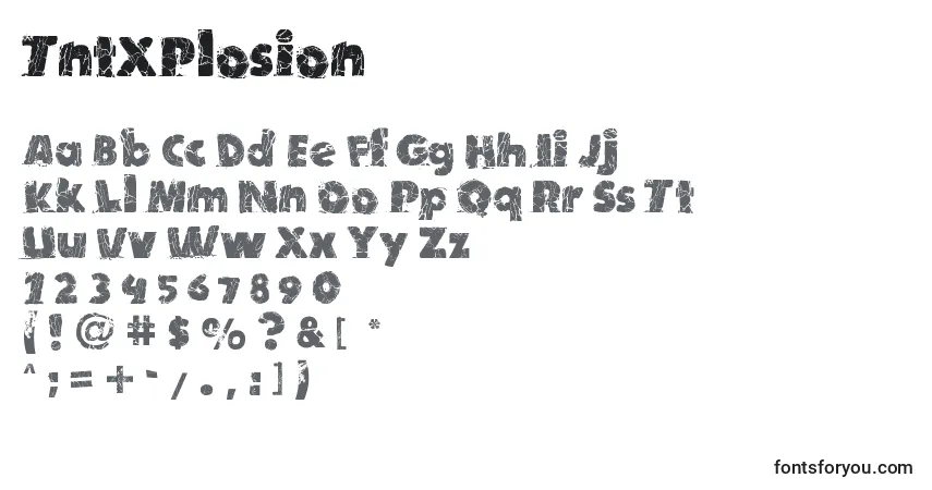 Czcionka TntXPlosion – alfabet, cyfry, specjalne znaki