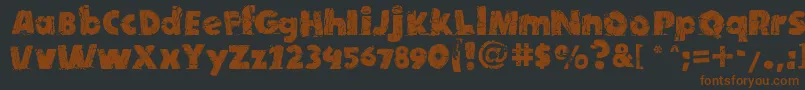 TntXPlosion-fontti – ruskeat fontit mustalla taustalla