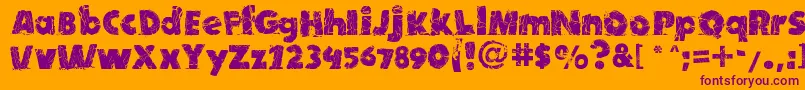 TntXPlosion Font – Purple Fonts on Orange Background