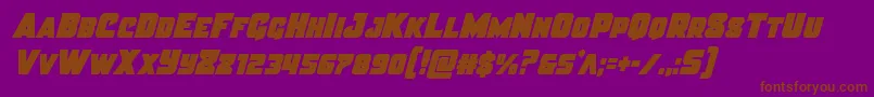 Justicecond Font – Brown Fonts on Purple Background