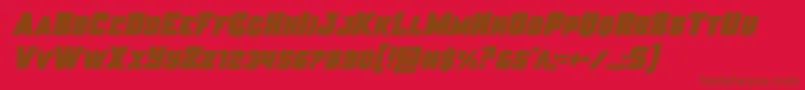Justicecond Font – Brown Fonts on Red Background