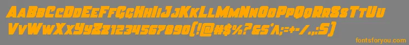 Justicecond Font – Orange Fonts on Gray Background