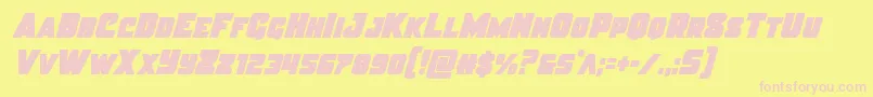 Justicecond Font – Pink Fonts on Yellow Background