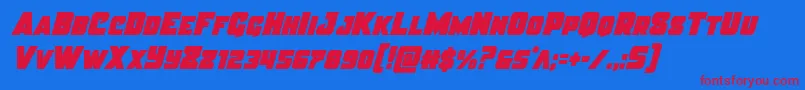 Justicecond Font – Red Fonts on Blue Background