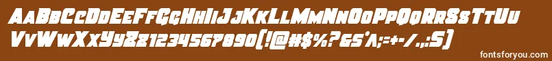 Justicecond Font – White Fonts on Brown Background