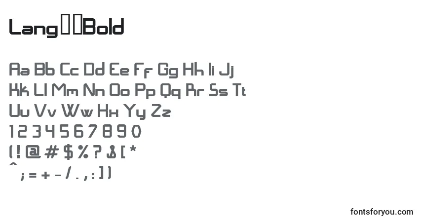 Шрифт LangГіBold – алфавит, цифры, специальные символы