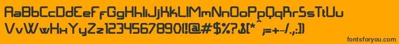 LangГіBold Font – Black Fonts on Orange Background