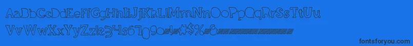 Grandcircledt Font – Black Fonts on Blue Background