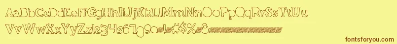 Grandcircledt Font – Brown Fonts on Yellow Background
