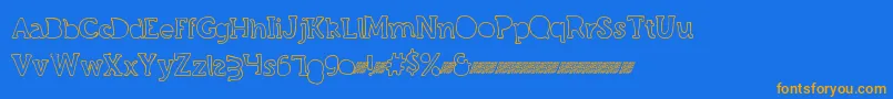 Grandcircledt Font – Orange Fonts on Blue Background