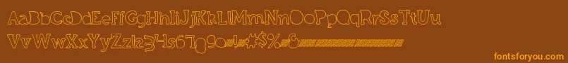 Grandcircledt Font – Orange Fonts on Brown Background