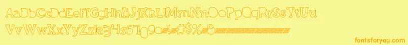 Grandcircledt Font – Orange Fonts on Yellow Background