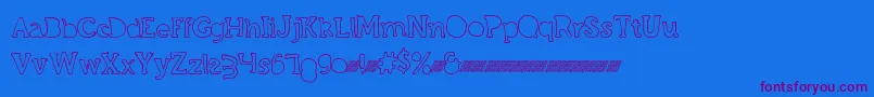 Grandcircledt Font – Purple Fonts on Blue Background