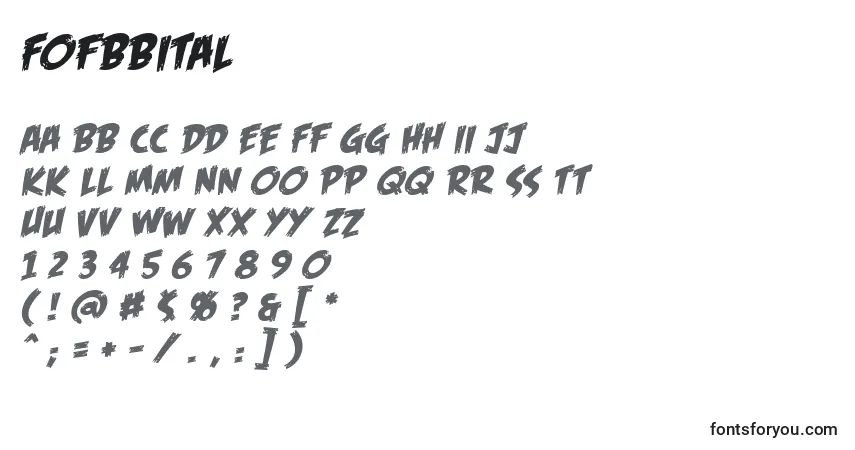 Schriftart FofbbItal – Alphabet, Zahlen, spezielle Symbole