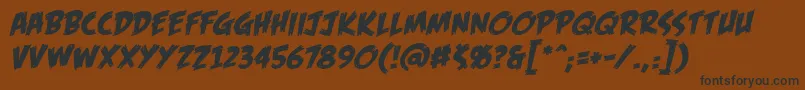 FofbbItal-Schriftart – Schwarze Schriften auf braunem Hintergrund