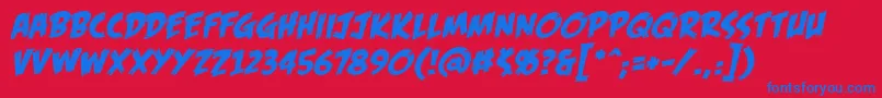 FofbbItal Font – Blue Fonts on Red Background