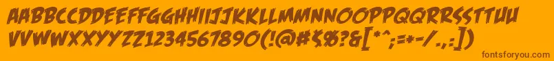 FofbbItal-Schriftart – Braune Schriften auf orangefarbenem Hintergrund