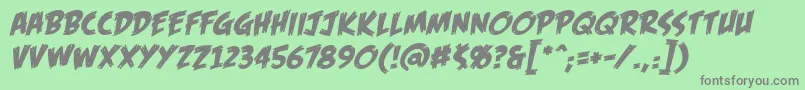 FofbbItal Font – Gray Fonts on Green Background