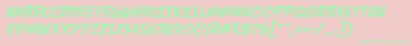 FofbbItal Font – Green Fonts on Pink Background