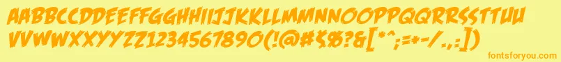 FofbbItal-Schriftart – Orangefarbene Schriften auf gelbem Hintergrund