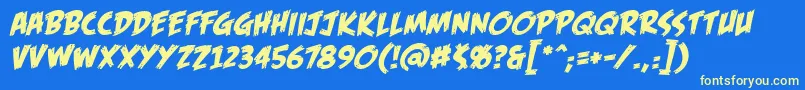 Czcionka FofbbItal – żółte czcionki na niebieskim tle