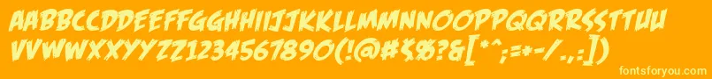 FofbbItal-Schriftart – Gelbe Schriften auf orangefarbenem Hintergrund
