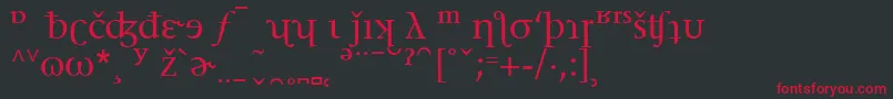 フォントStoneSerifPhoneticAlternate – 黒い背景に赤い文字