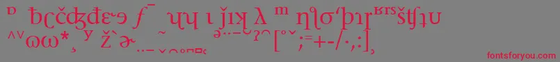 フォントStoneSerifPhoneticAlternate – 赤い文字の灰色の背景