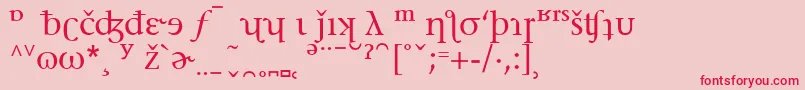 フォントStoneSerifPhoneticAlternate – ピンクの背景に赤い文字