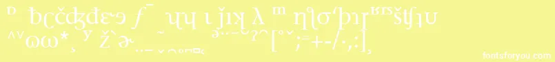 フォントStoneSerifPhoneticAlternate – 黄色い背景に白い文字