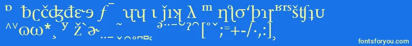 フォントStoneSerifPhoneticAlternate – 黄色の文字、青い背景