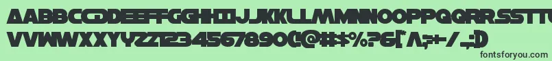 Hansolov3over Font – Black Fonts on Green Background