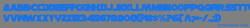 フォントHansolov3over – 灰色の背景に青い文字