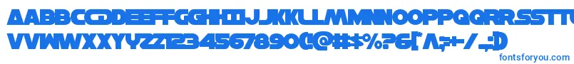 フォントHansolov3over – 白い背景に青い文字