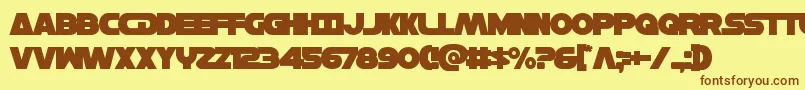 Hansolov3over Font – Brown Fonts on Yellow Background