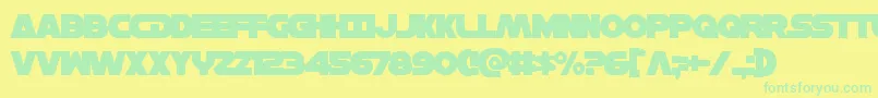 Hansolov3over Font – Green Fonts on Yellow Background