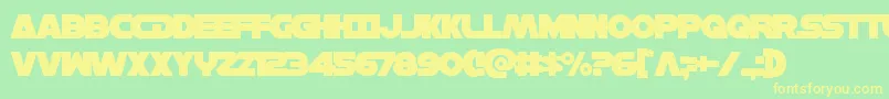 Hansolov3over Font – Yellow Fonts on Green Background