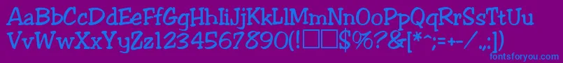 Czcionka Jester – niebieskie czcionki na fioletowym tle