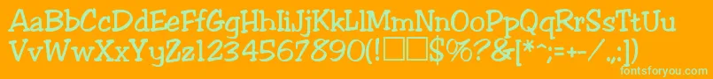 Jester-Schriftart – Grüne Schriften auf orangefarbenem Hintergrund
