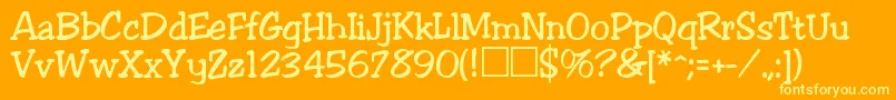 Jester-Schriftart – Gelbe Schriften auf orangefarbenem Hintergrund