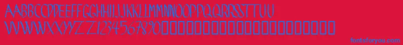 Spide Font – Blue Fonts on Red Background