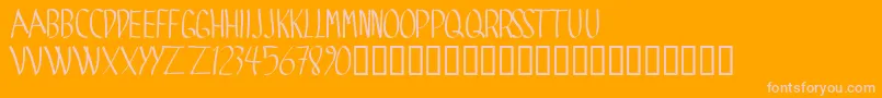 Spide Font – Pink Fonts on Orange Background