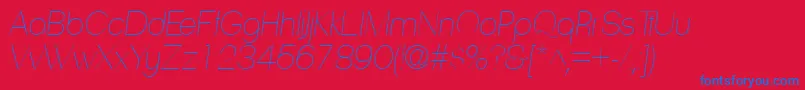 PassionsanspdabHairlinei2 Font – Blue Fonts on Red Background