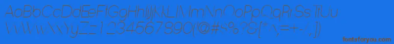 PassionsanspdabHairlinei2 Font – Brown Fonts on Blue Background