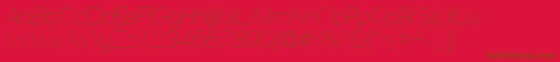 フォントPassionsanspdabHairlinei2 – 赤い背景に茶色の文字
