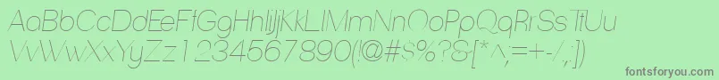 Шрифт PassionsanspdabHairlinei2 – серые шрифты на зелёном фоне