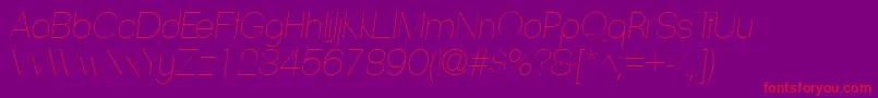 PassionsanspdabHairlinei2 Font – Red Fonts on Purple Background