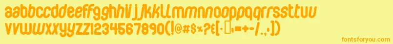 Bubbleboy Font – Orange Fonts on Yellow Background