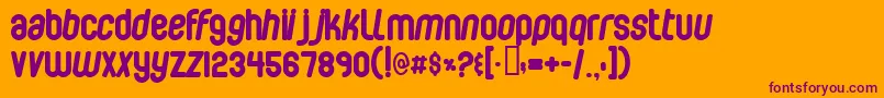 Bubbleboy Font – Purple Fonts on Orange Background