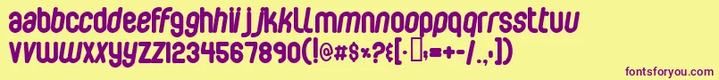 Bubbleboy Font – Purple Fonts on Yellow Background